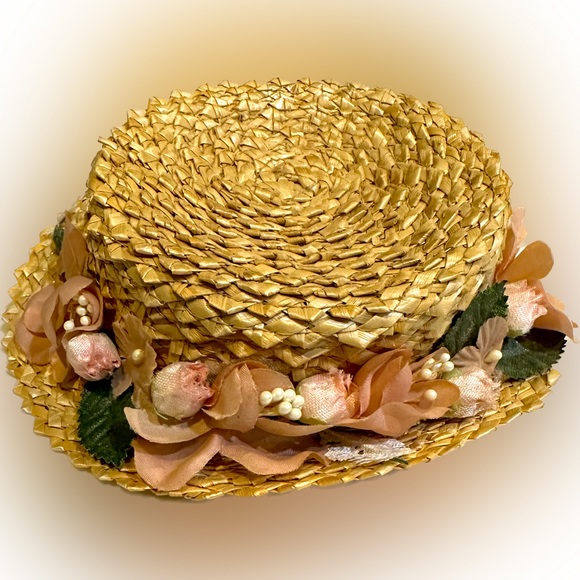 VTG AVON COUNTRY BONNET POMANDER FARMHOUSE FRAGR 6.25” CLOSET SACHET STRAW HAT - Picture 3 of 6